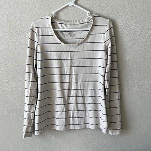 Striped Scoop Neck Long Sleeve Tee